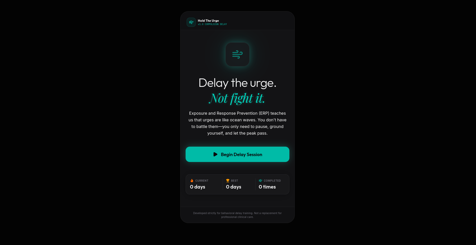 Hold the urge project screenshot